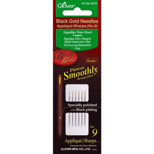 Picture of Clover Needles Black Gold Applique / Sharps No9